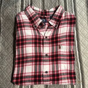 CHAPS MEN PERFORMANCE FLANNEL PLAID LONG SLEEVE BUTTON DOWN SHIRT